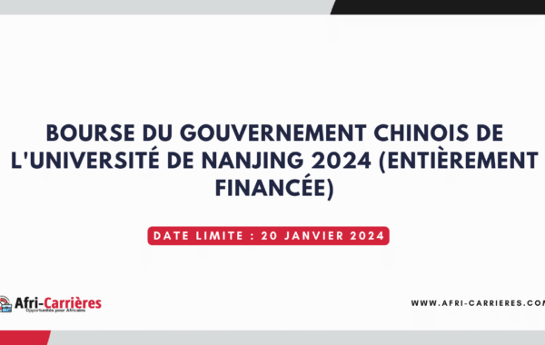 Bourse de lUniversite de Nanjing du gouvernement chinois 1