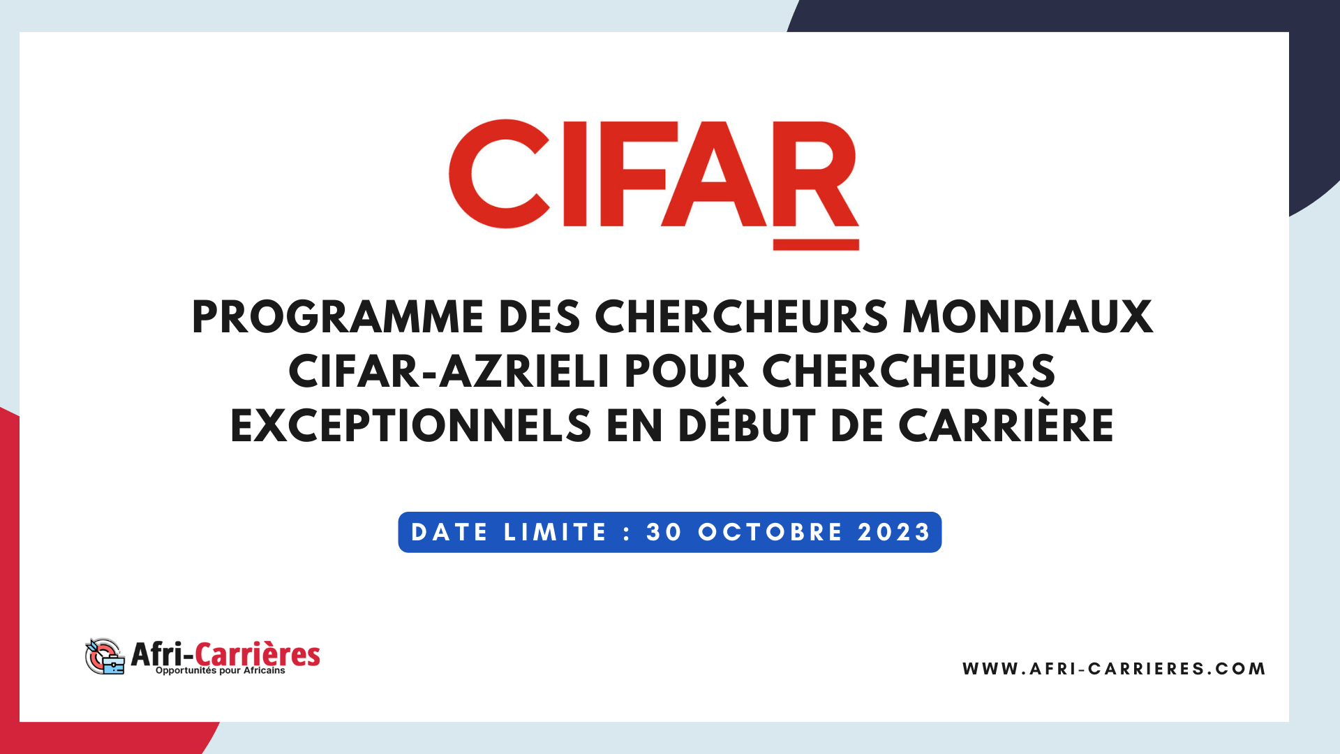Programme des chercheurs mondiaux CIFAR-Azrieli