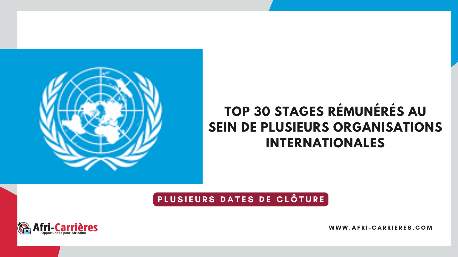 Top 30 Stages rémunérés ONG