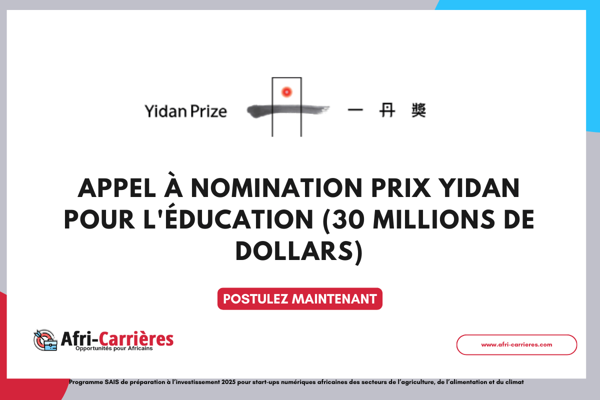 Appel à nomination Prix Yidan pour l'éducation 2026