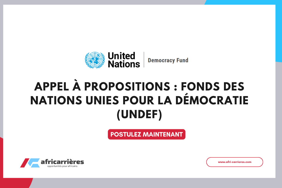 Appel à propositions Fonds des Nations Unies pour la démocratie (UNDEF)
