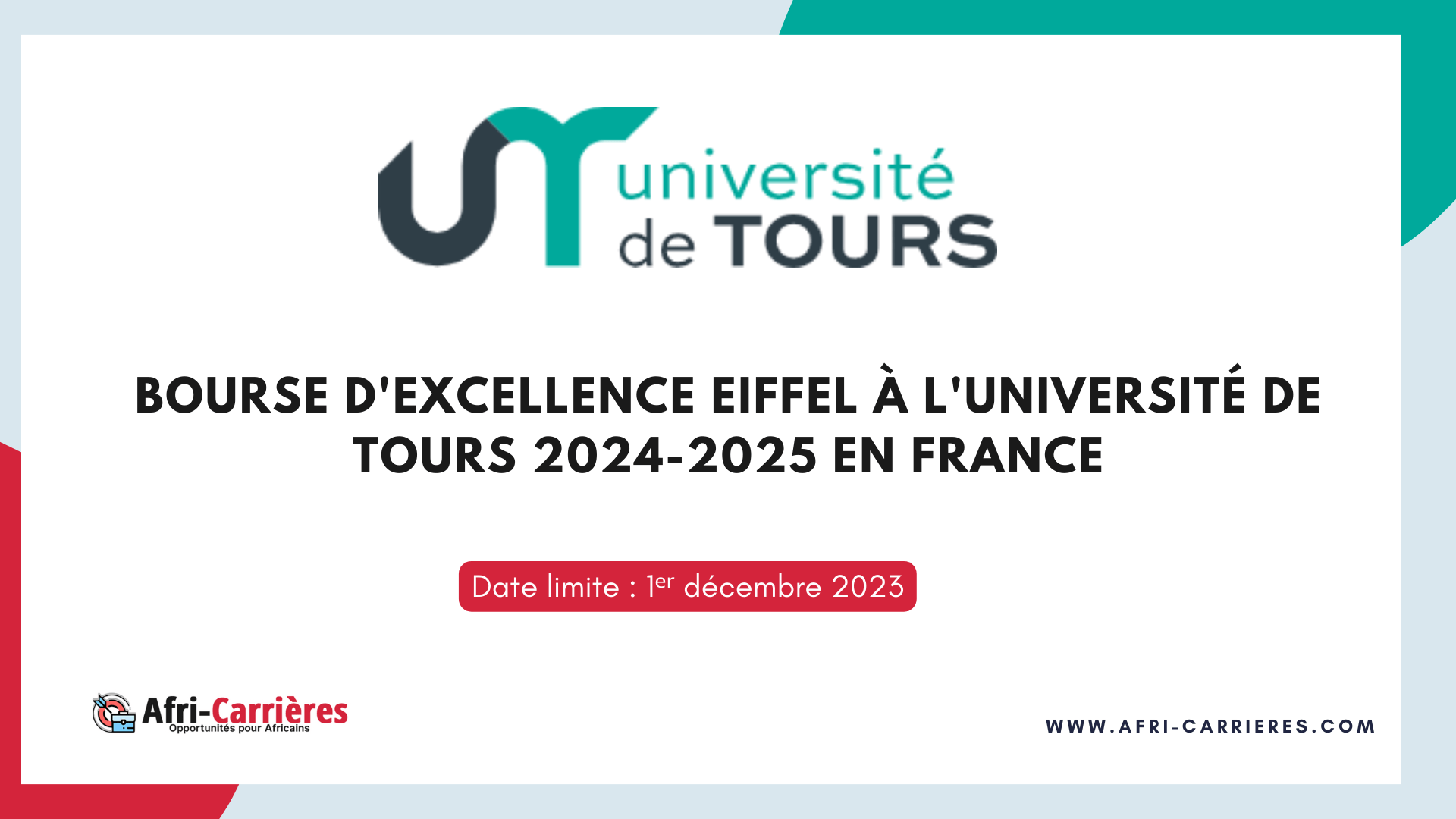 Bourse Eiffel à L'Université De Tours 204-2025 En France