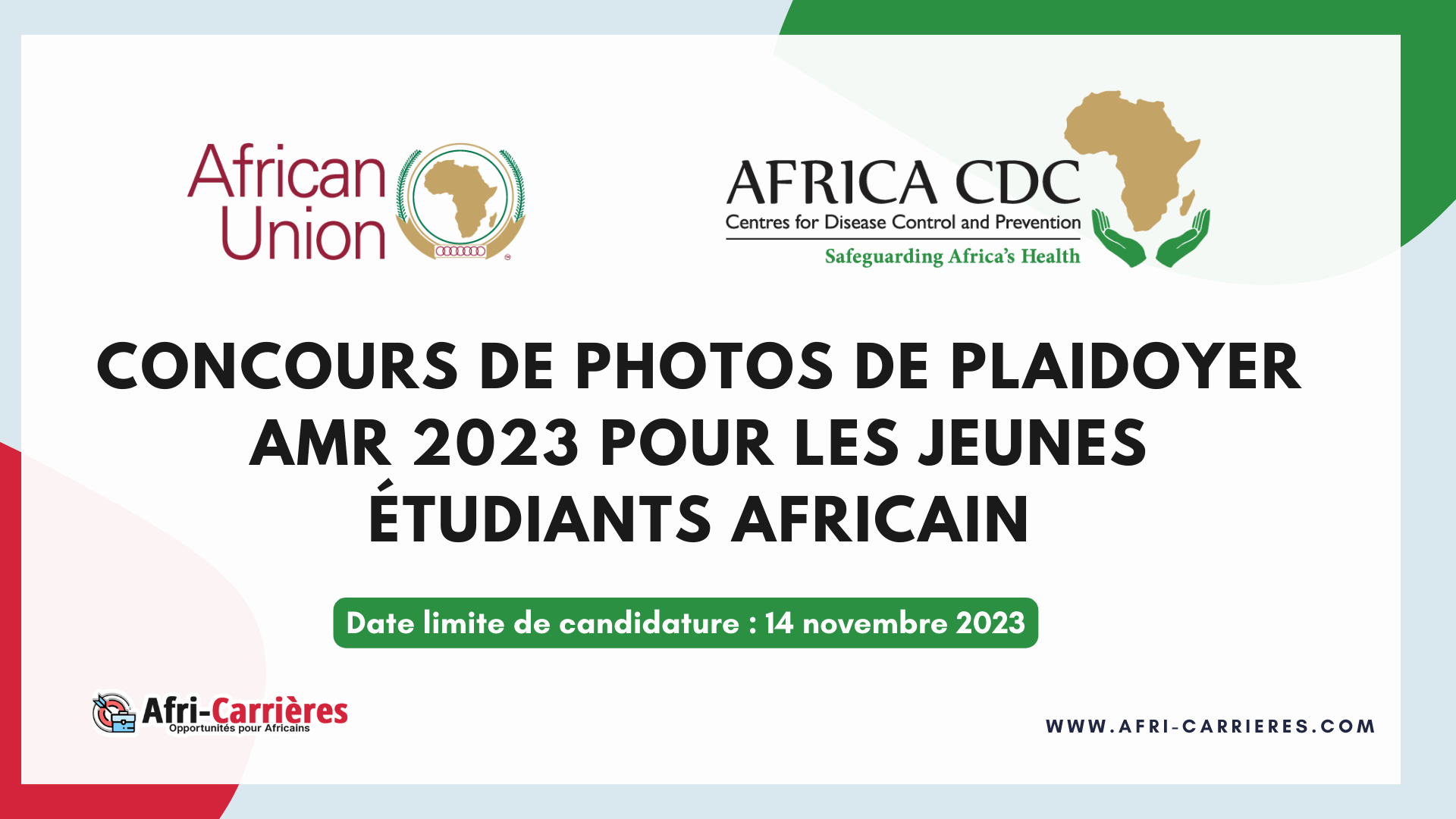 Concours de photos de plaidoyer AMR 2023 pour les jeunes étudiants africain