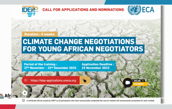 Formation en ligne Gratuite sur le changement climatique pour les jeunes negociateurs africains 1 1