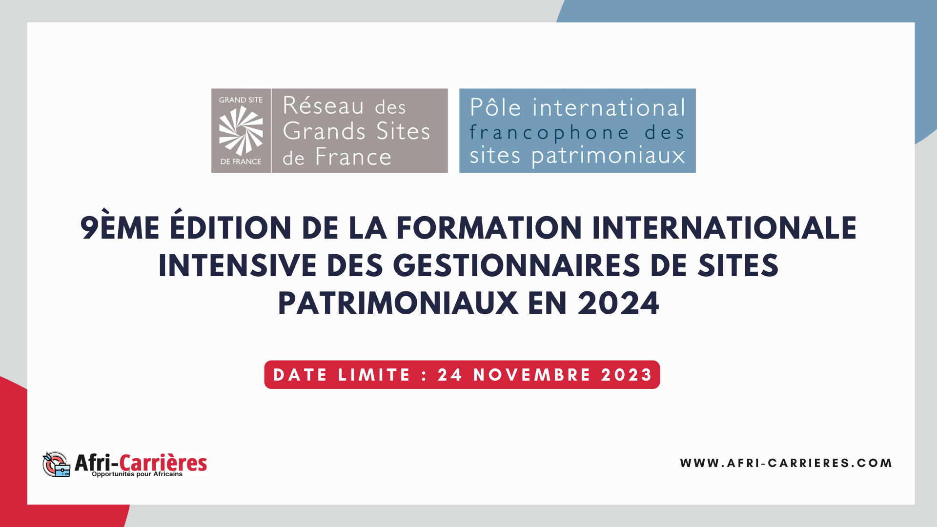Formation internationale gestionnaires de sites patrimoniaux