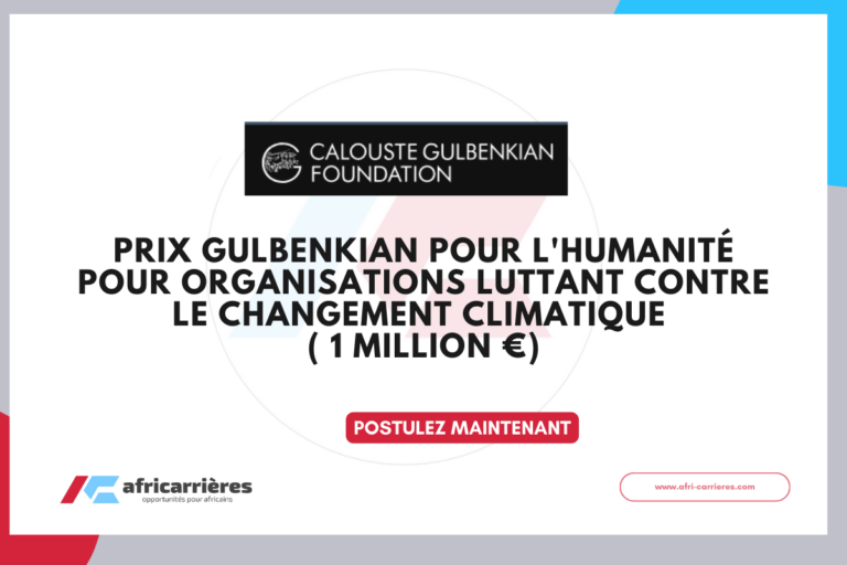Gulbenkian Prize for Humanity 2026 pour les ONGs climatique