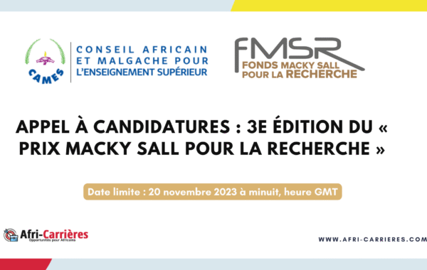 Prix Macky SALL pour la Recherche 1