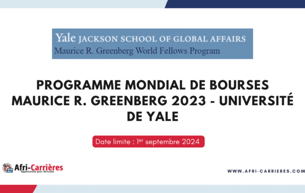 Programme mondial de bourses Maurice R. Greenberg 2023 Universite de Yale 1