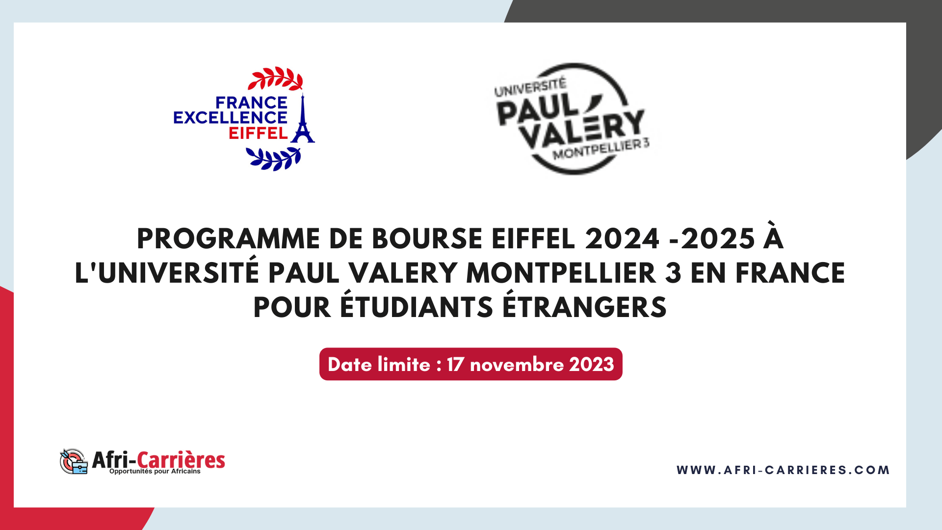 Bourses Eiffel L'Université Paul Valéry Montpellier 3 24-25