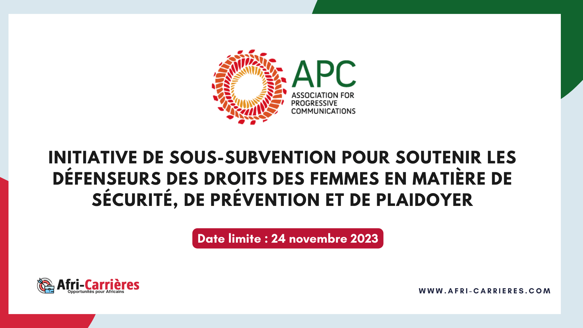 subventions pour défenseurs des droits des femmes