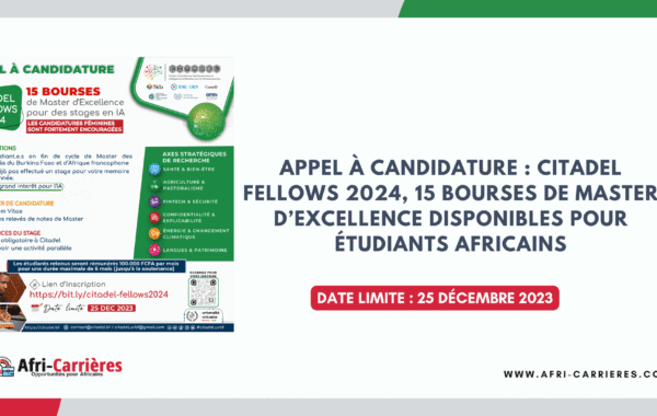 Bourses CITADEL FELLOWS 2024