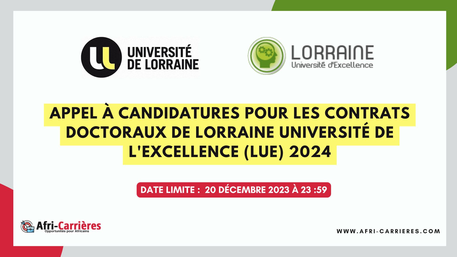 Campagne contrats doctoraux LUE 2024