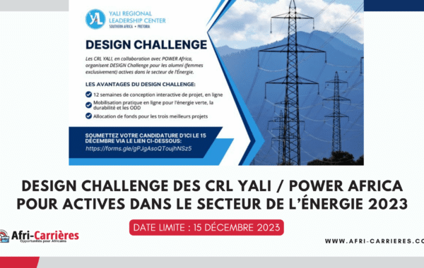 Design Challenge des CRL YALI POWER AFRICA 1