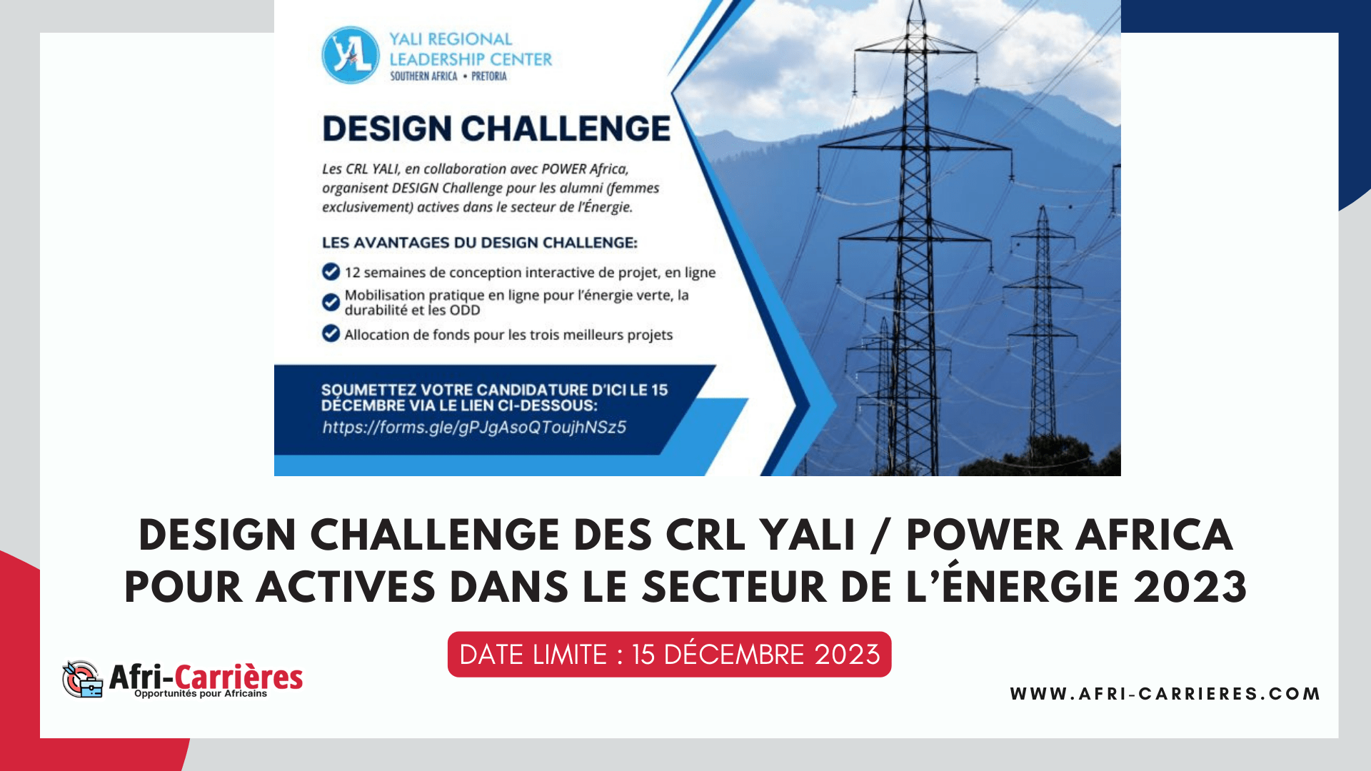 Design Challenge des CRL YALI POWER AFRICA