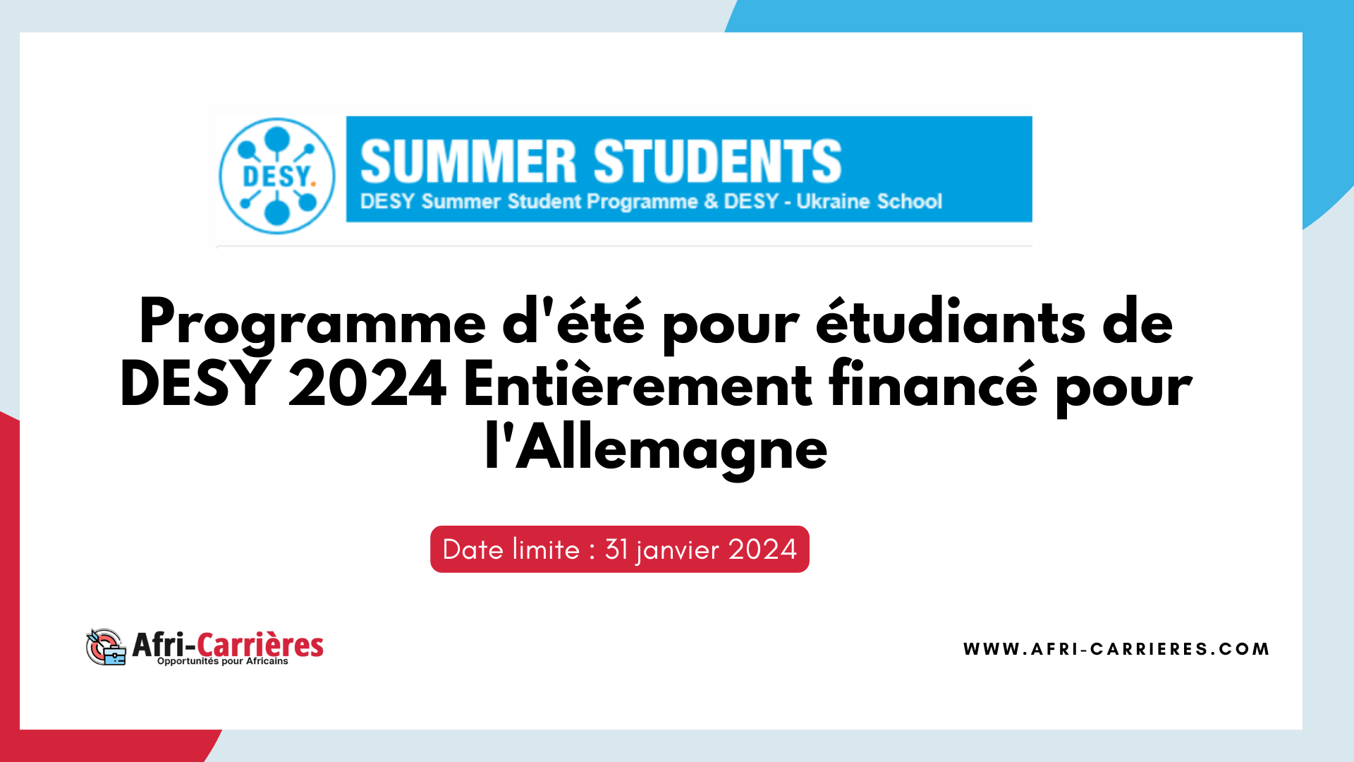 Programme d'été pour étudiants de DESY