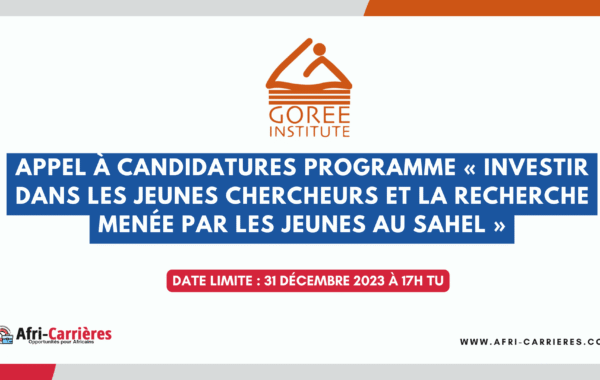 Programme jeunes chercheurs du Sahel 1
