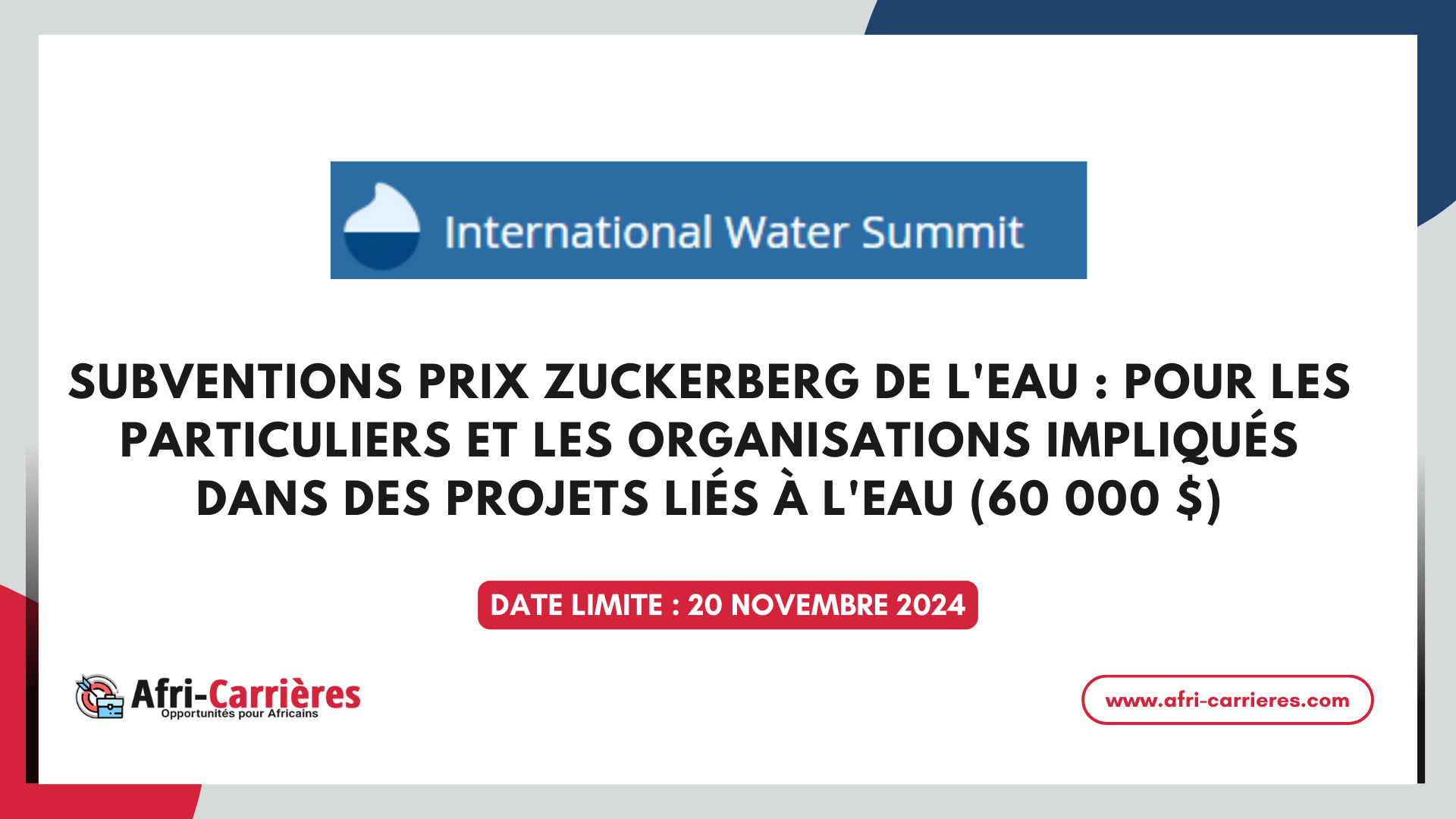 Zuckerberg Water Prize