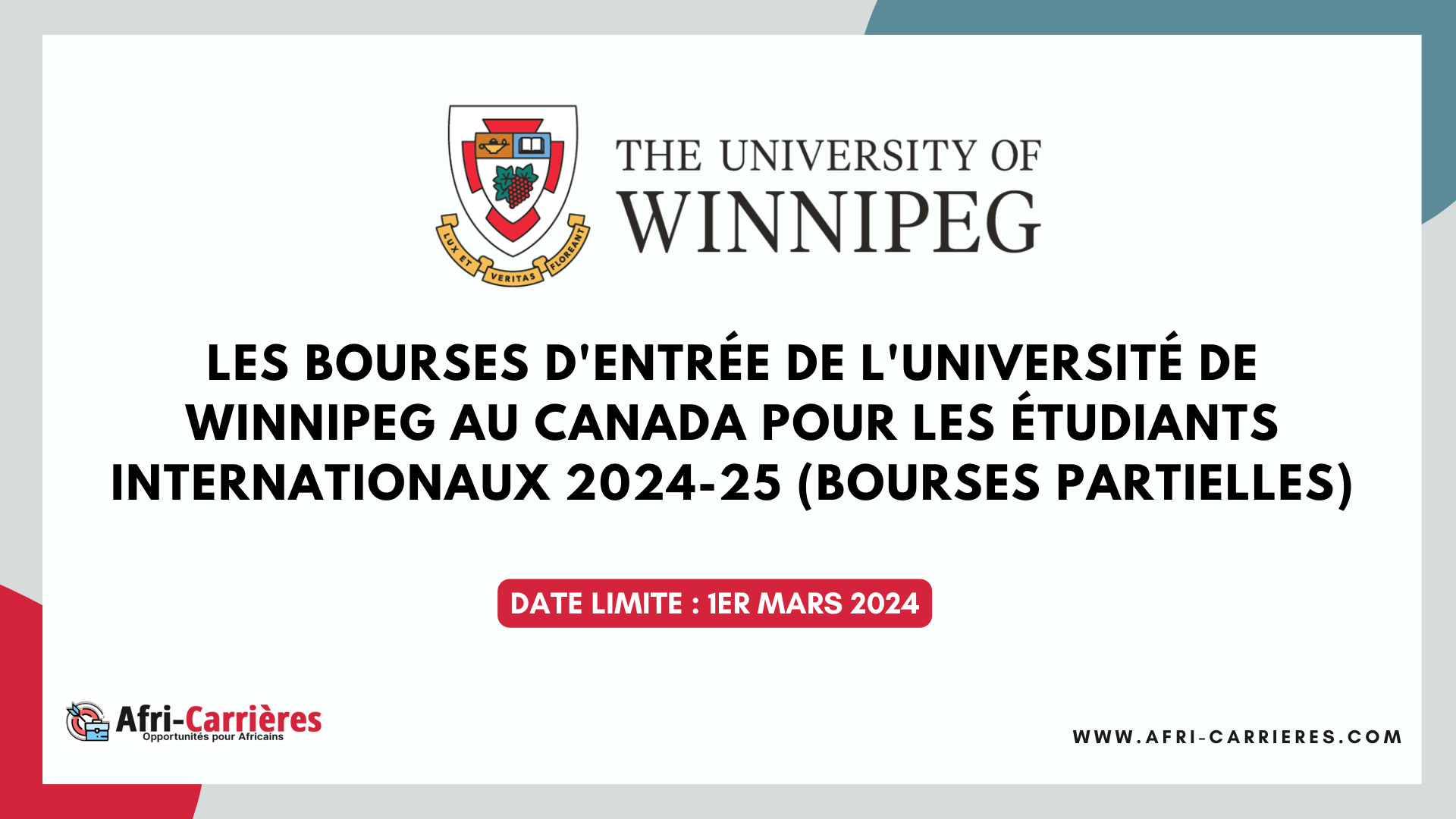 bourses Université de Winnipeg 2024-2025