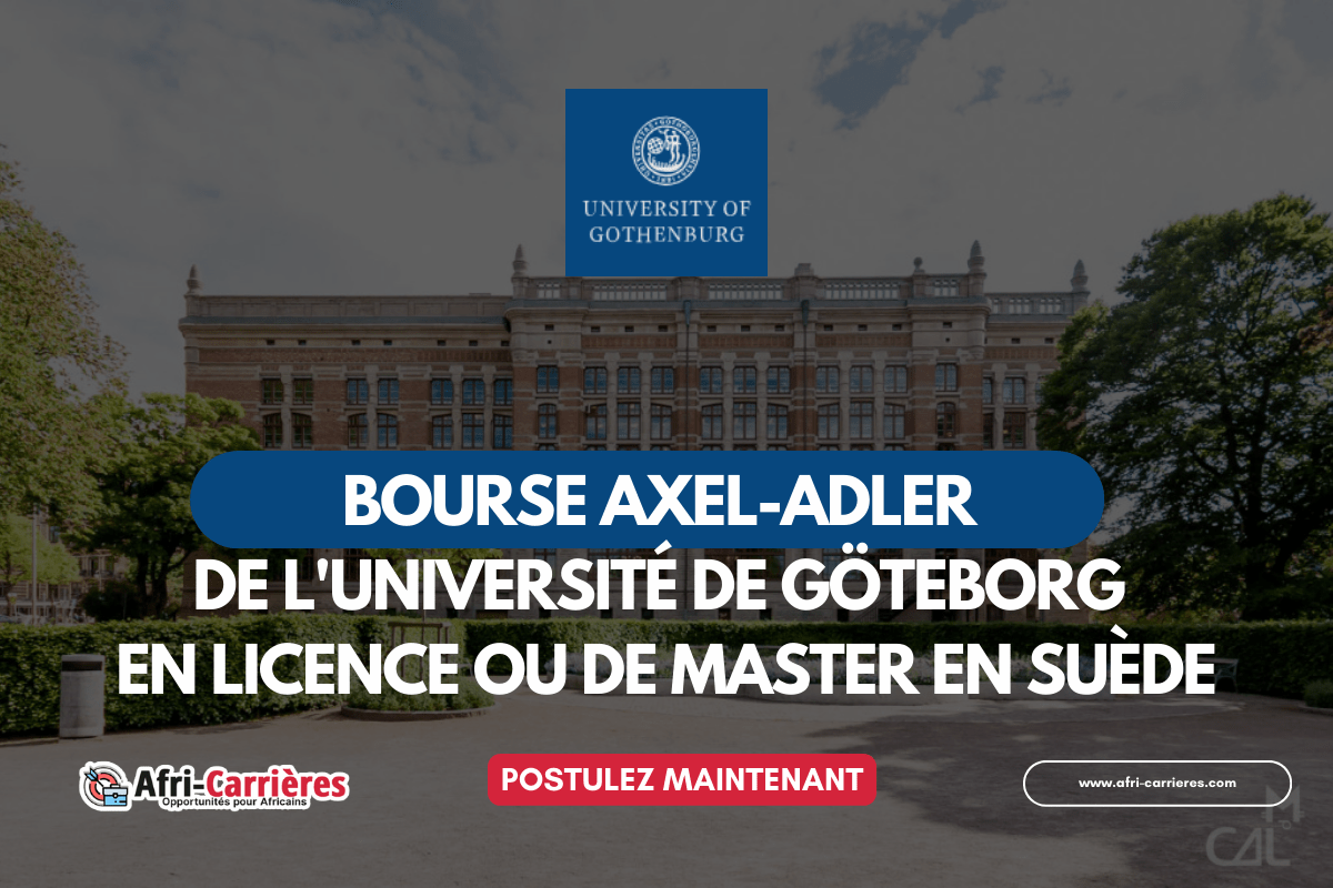 Bourse Axel-Adler de l'Université de Göteborg 2025 pour étudiant internationaux de licence ou de maîtrise en Suède