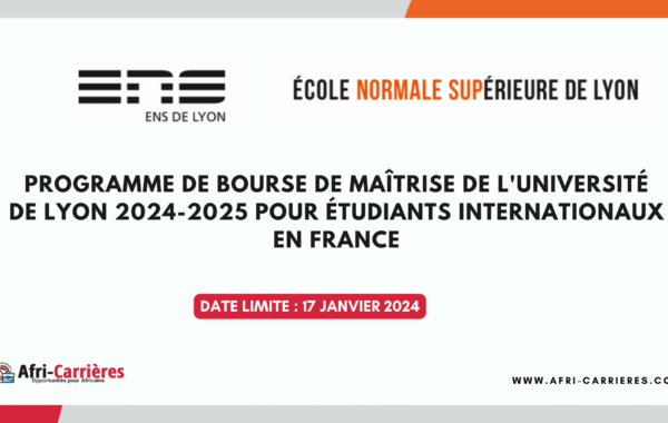 Programme de Bourse Master Universite de Lyon