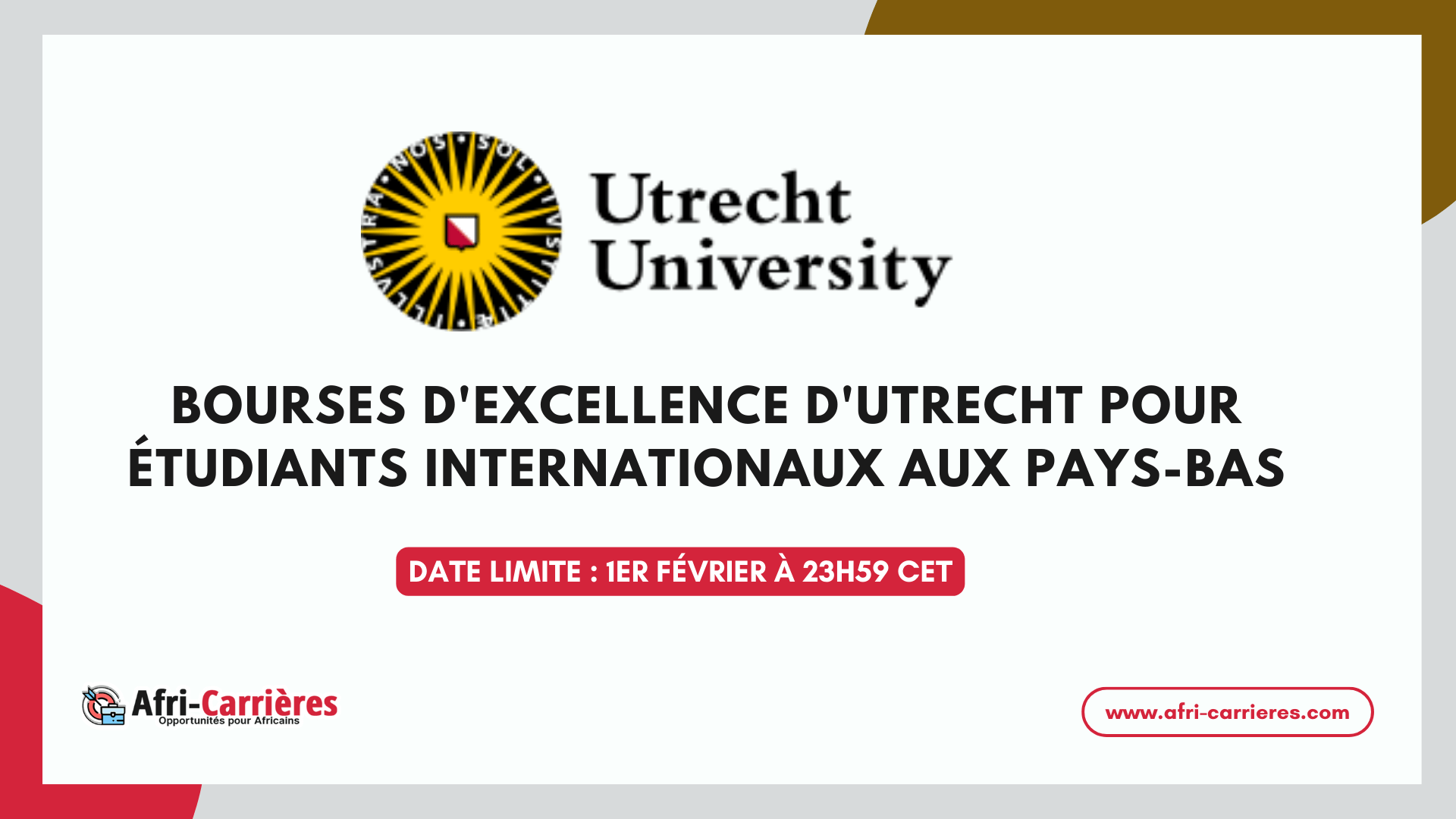 bourse d'excellence de Utrecht