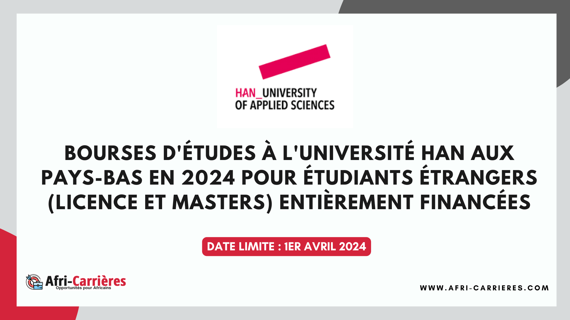 bourses HAN aux Pays-Bas 2024