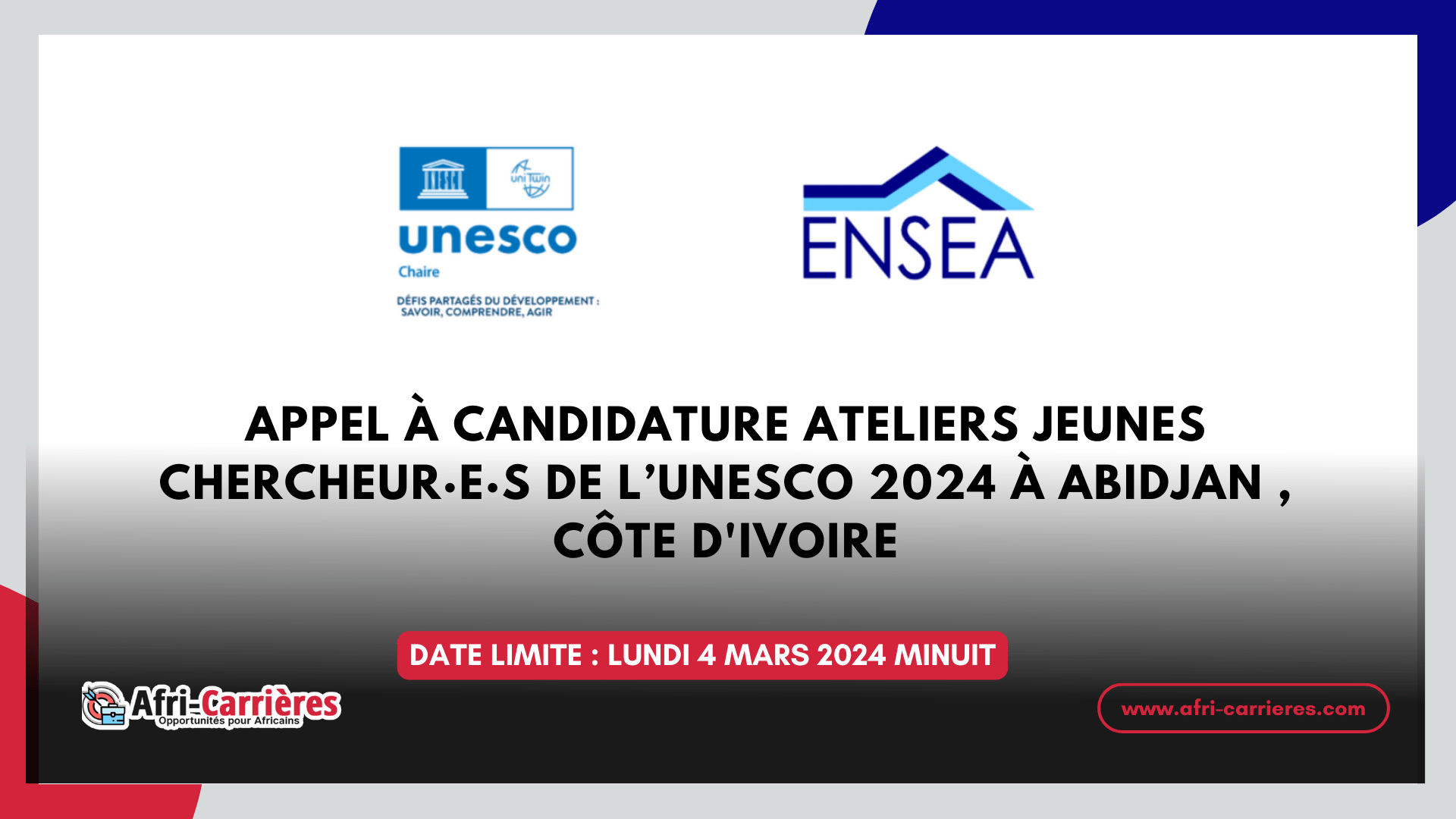 Ateliers Jeunes chercheurs UNESCO 2024