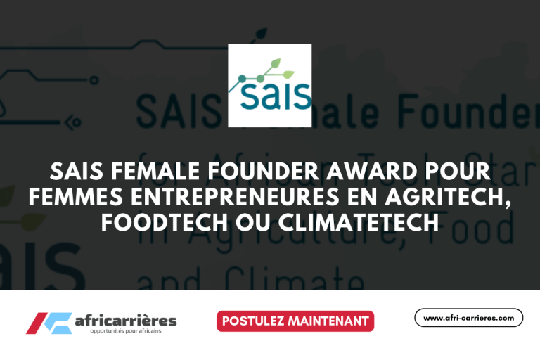 Prix SAIS Femme Fondatrice 2025 pour entreprise innovante AgriTech, FoodTech ou ClimateTech 6 SAIS Female Founder Award 2025 pour femmes entrepreneures