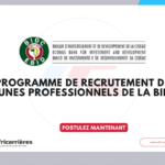 Programme de recrutement de jeunes professionnels 2026 de la BIDC