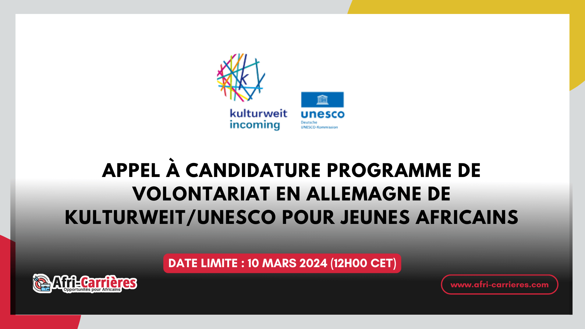 Programme de volontariat Kulturweit