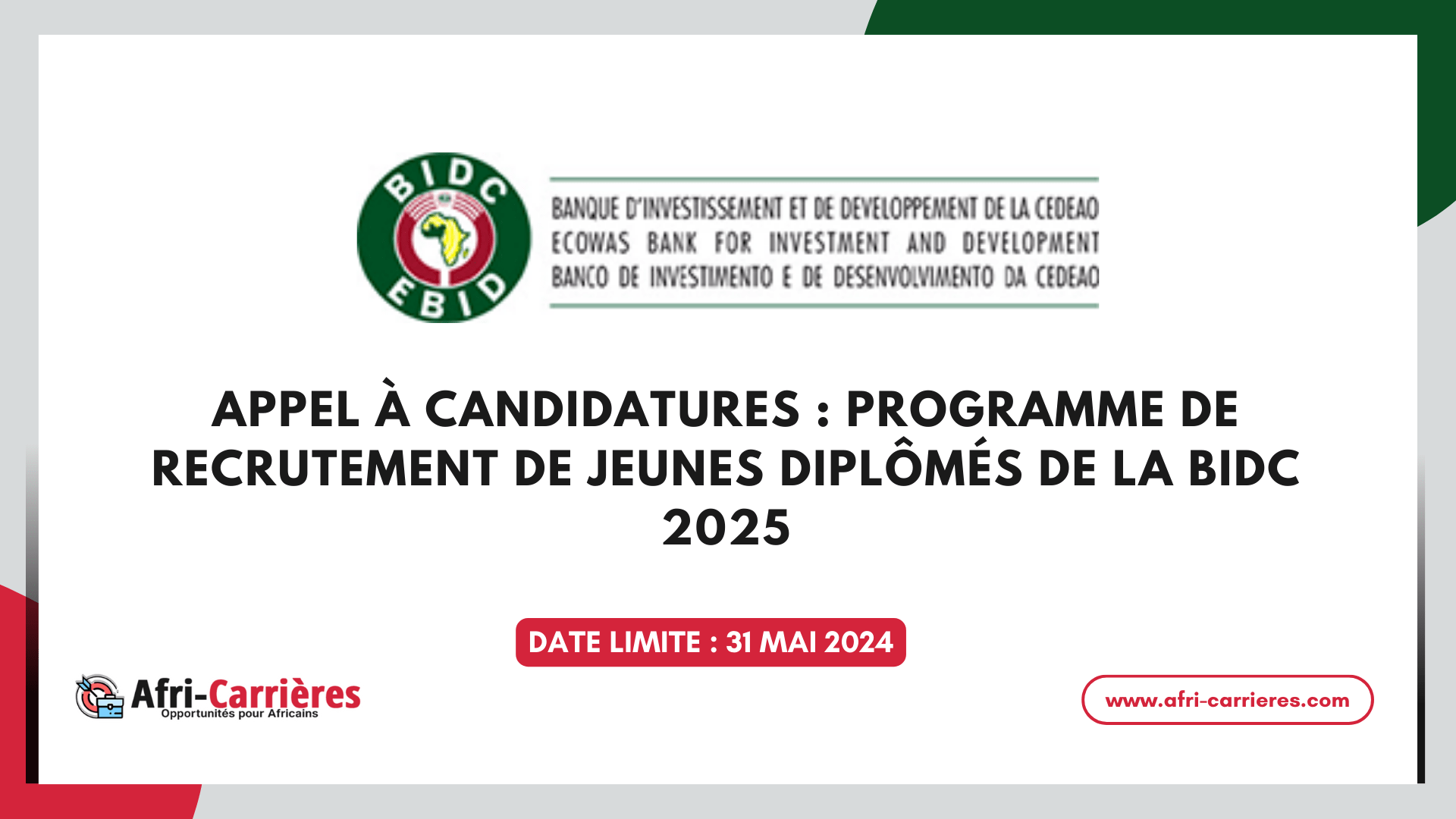 programme de recrutement de jeunes diplômés