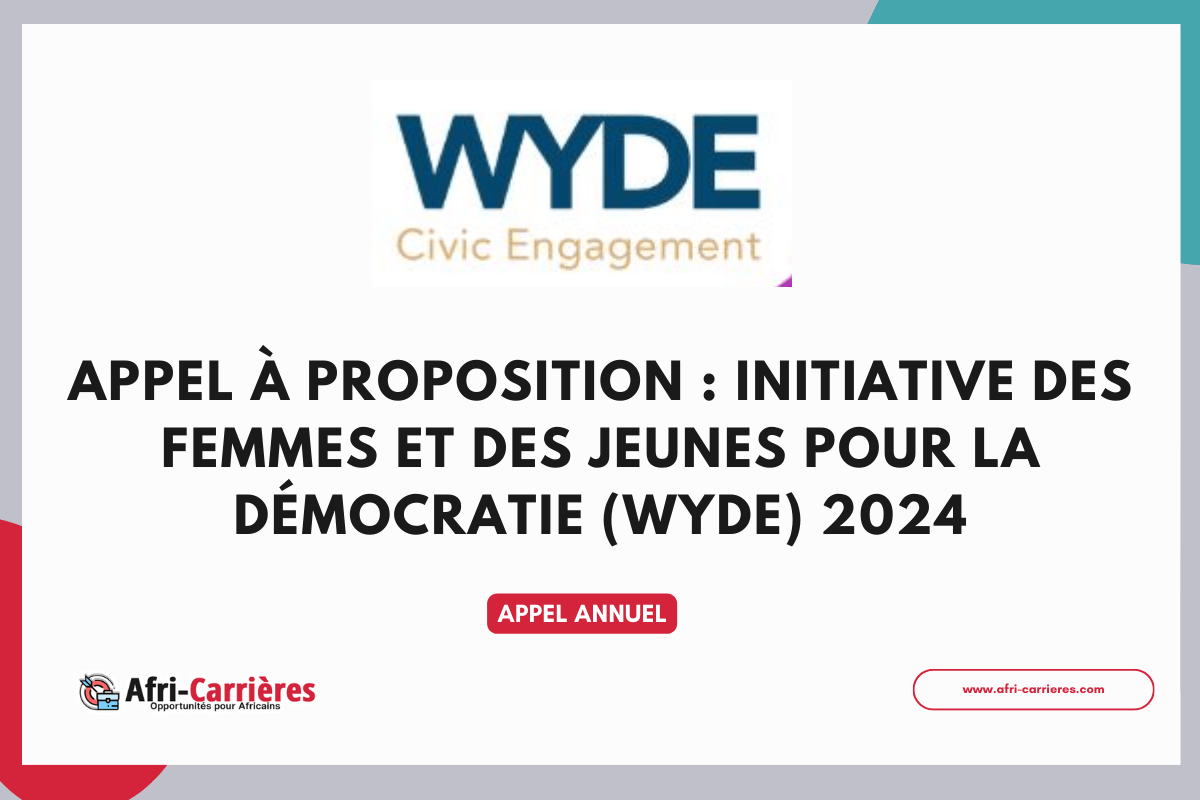 Appel à proposition Initiative des femmes et des jeunes pour la démocratie (WYDE)