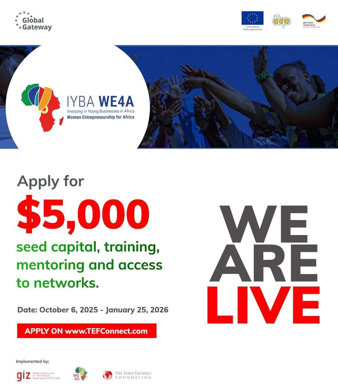 programme Femmes Entrepreneurs Pour L'Afrique (WE4A) de la Fondation Tony Elumelu