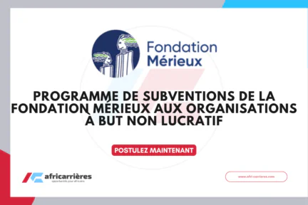 Programme de subventions de la Fondation Mérieux aux Organisations à But non lucratif 2026