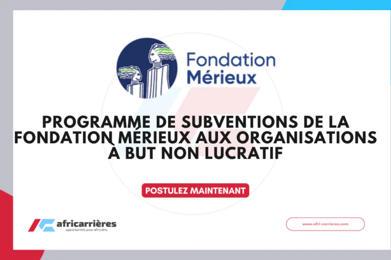 Programme de subventions de la Fondation Mérieux aux Organisations à But non lucratif 2026