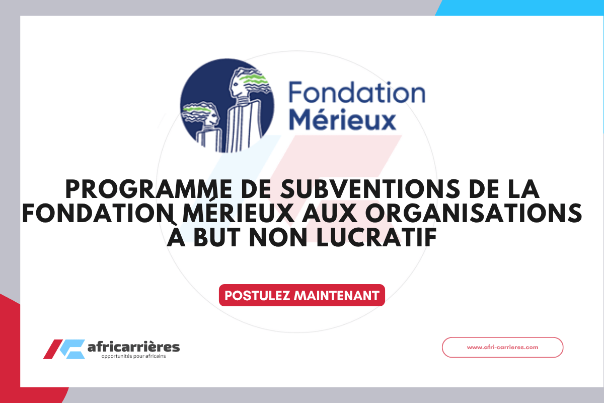 Programme de subventions de la Fondation Mérieux aux Organisations à But non lucratif 2026