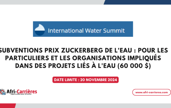Zuckerberg Water Prize