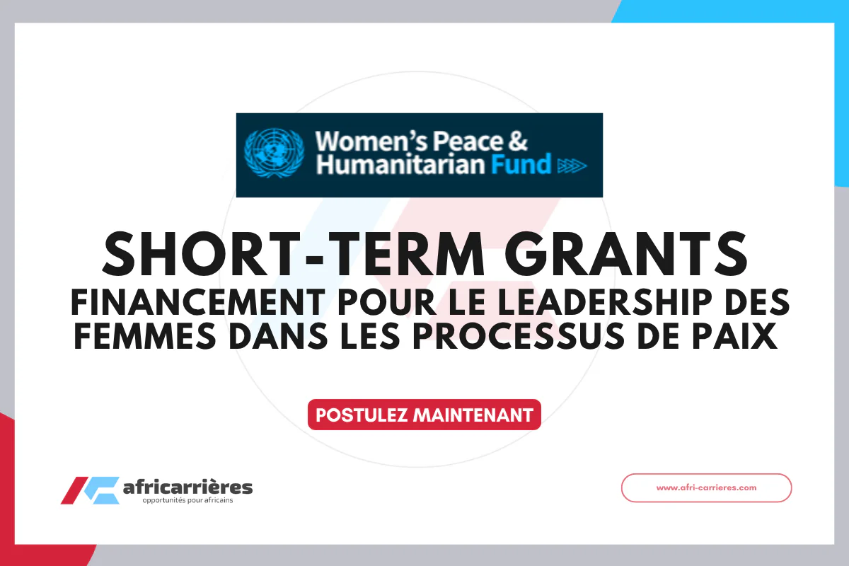 Short-Term Grants 2026 Financement pour le leadership des femmes dans les processus de paix