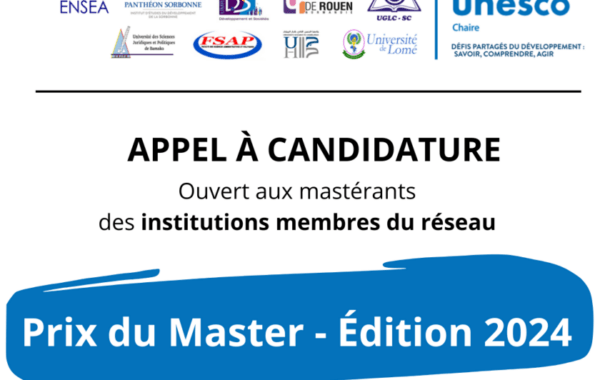Appel a candidature Prix du Master UNESCO 2024