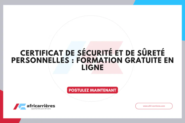 Certificat de sécurité et de sûreté personnelles : Formation gratuite en ligne 2026