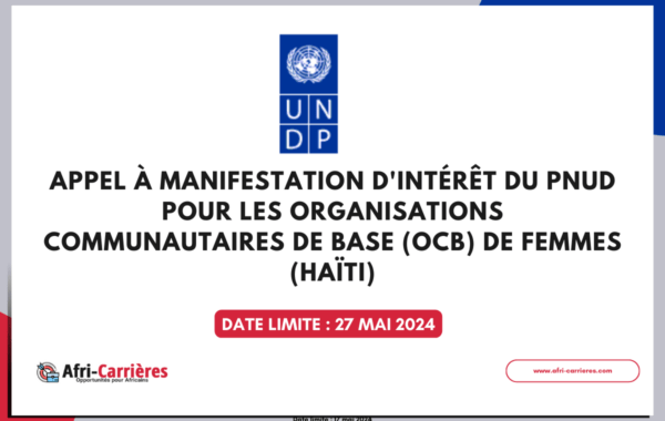 appel a manifestations dinteret du PNUD en Haiti