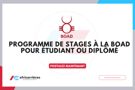 Opportunité de stage gratuite: Programme de stages BOAD 2026 pour étudiant ou diplômé