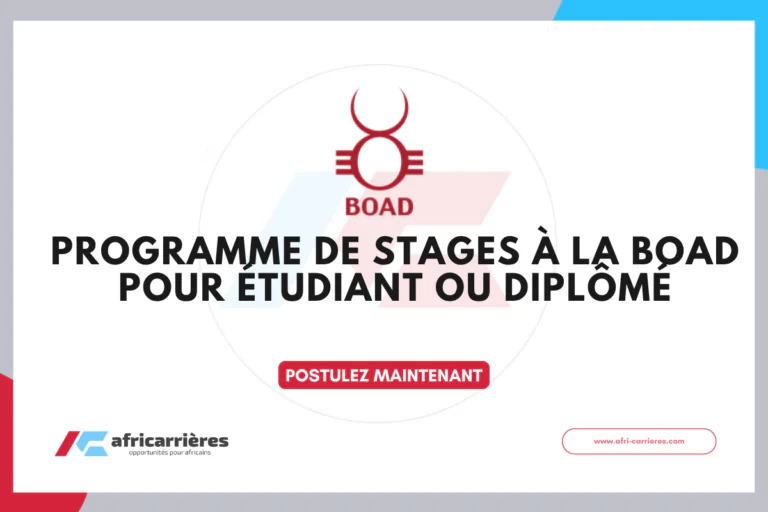 Opportunité de stage gratuite: Programme de stages BOAD 2026 pour étudiant ou diplômé