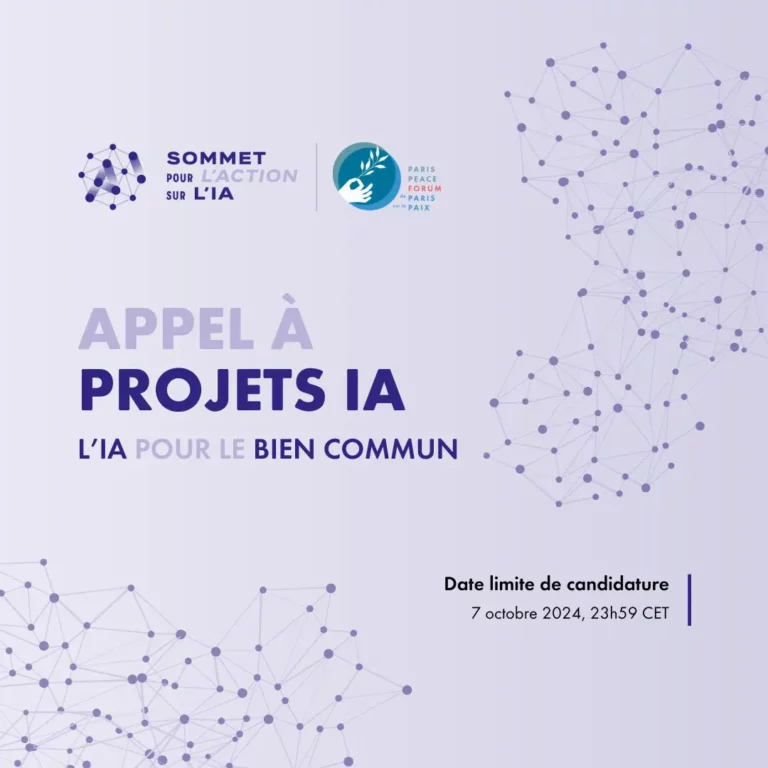 Appel à projets Intelligence Artificielle (IA) du Paris Peace Forum (Forum de Paris sur la Paix)