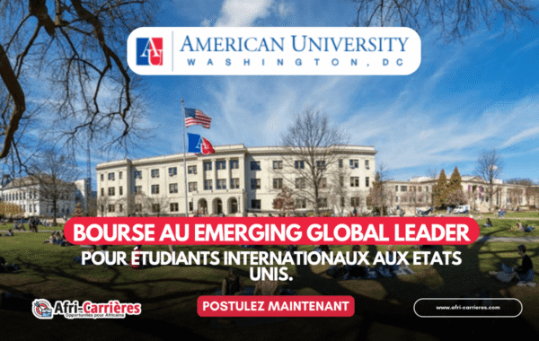 Bourse AU Emerging Global Leader pour etudiants internationaux aux Etats Unis. 1 1 1