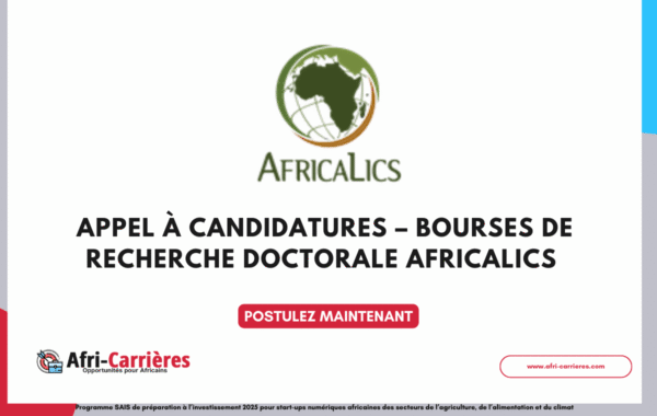 Bourses de recherche doctorale AfricaLics