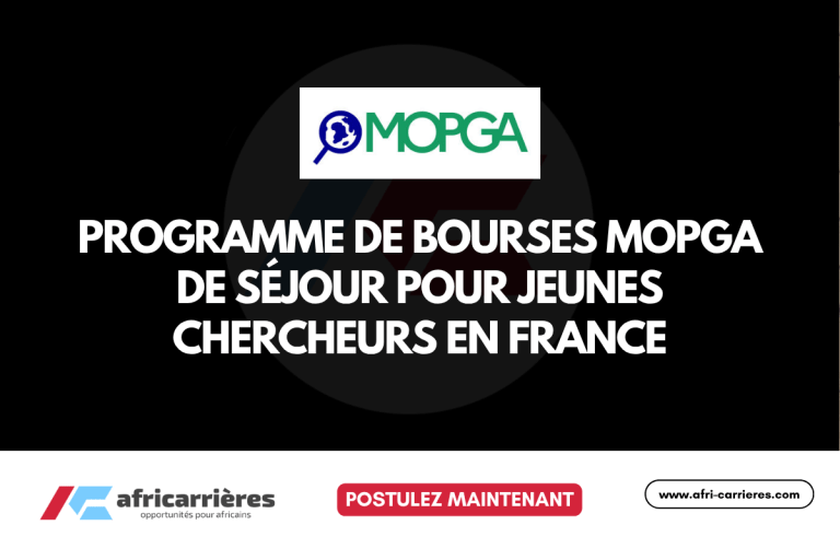 Programme de Bourses MOPGA Bourses de Séjour pour jeunes Chercheurs en France
