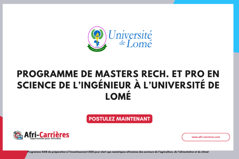Programme de Masters en Science de l’ingénieur 2024-2026