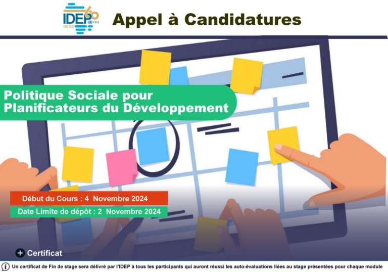 Cours en ligne Politique sociale pour planificateurs du développement