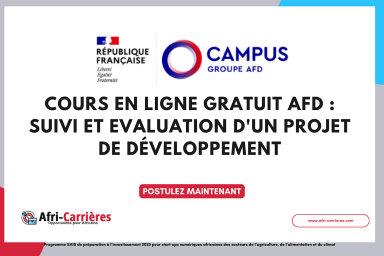Cours en ligne gratuit AFD Suivi et Evaluation d'un projet de développement